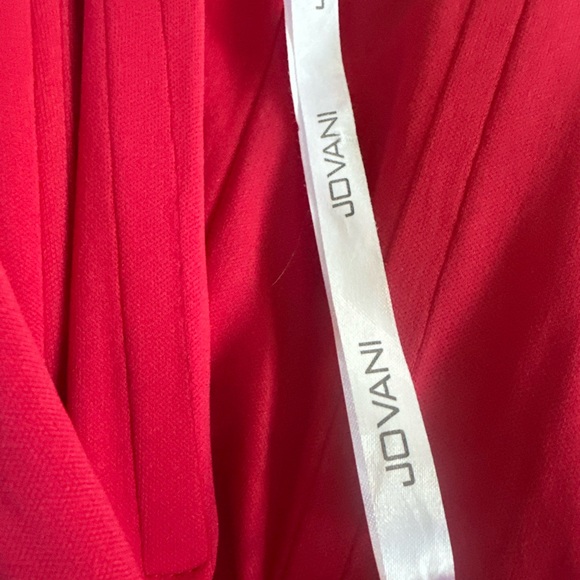 Elegant JVN by Jovani Red Off-Shoulder Dress Holiday Cocktail 8 - Picture 9 of 11